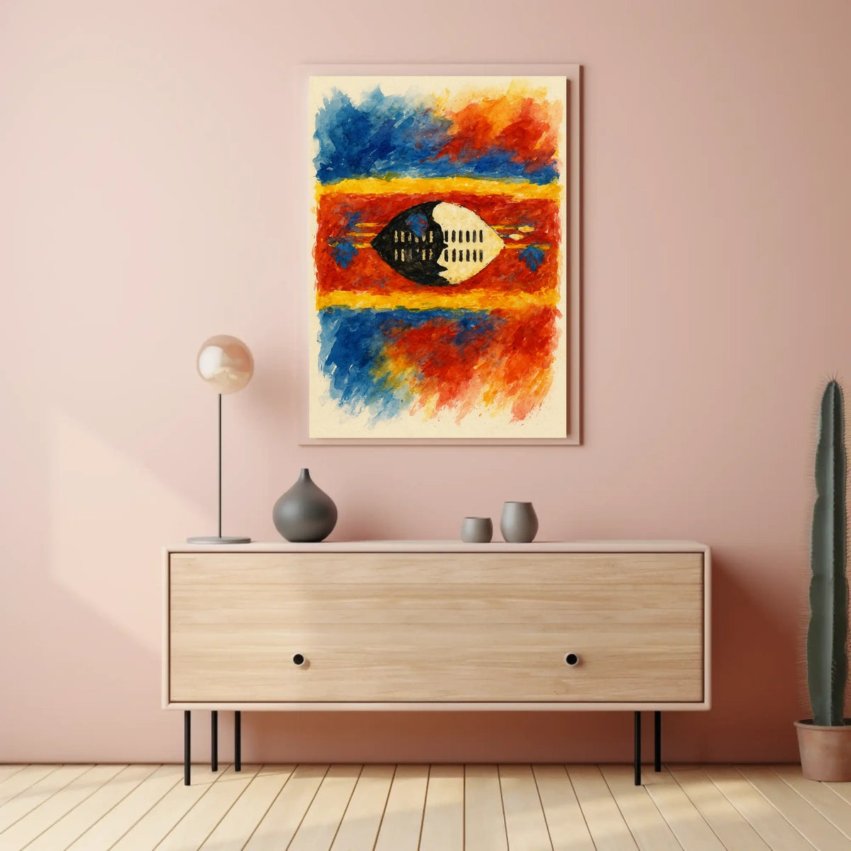 Vibrant Abstract Flag Decor Lovers Poster