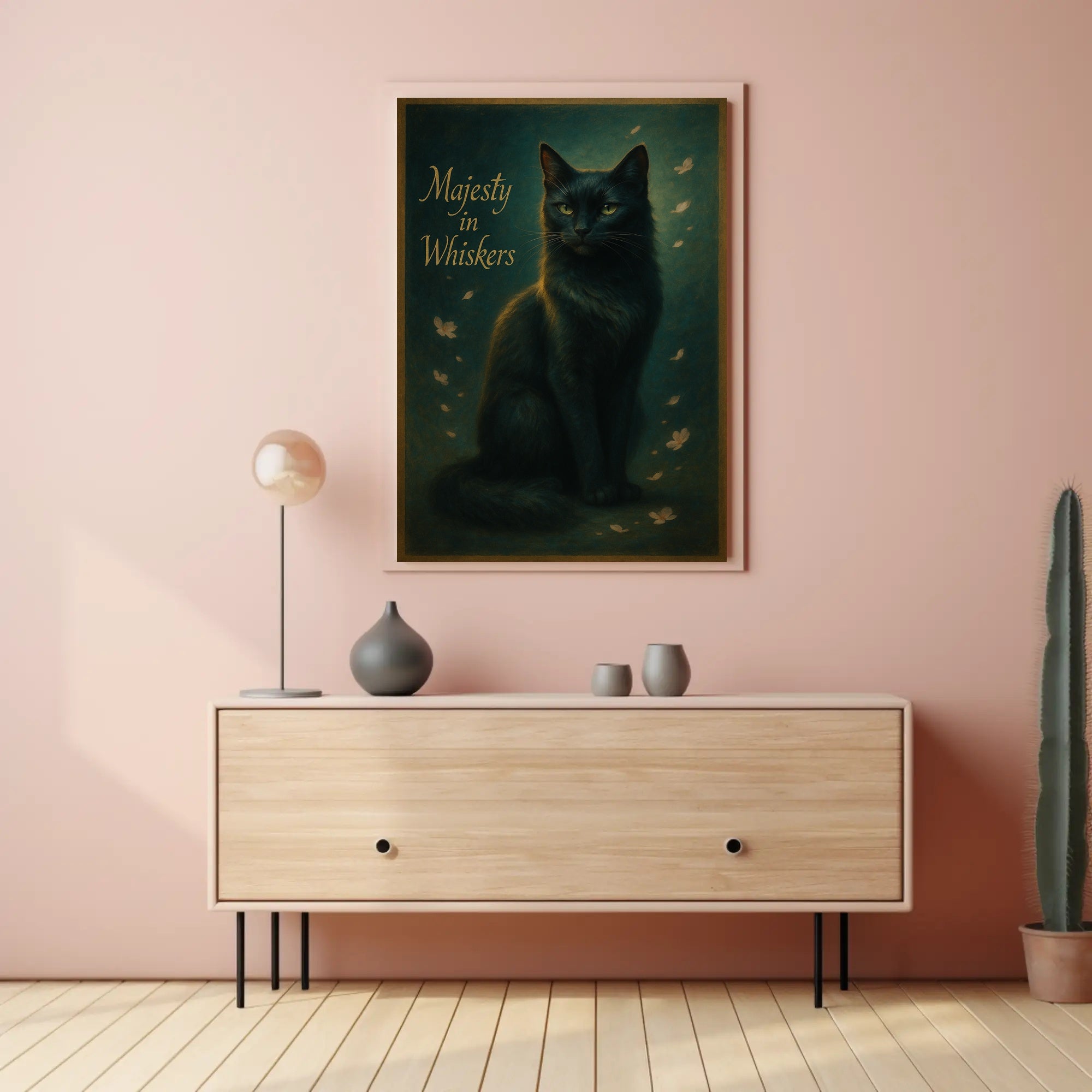 Majestic Dark-Furred Cat Animal Poster