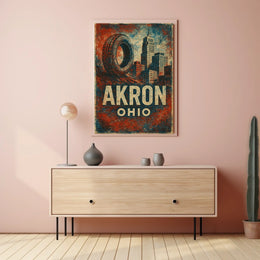Akron Rubber City Urban Realism Poster