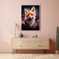 Enchanting Fox in Floral Fantasy Art Poster