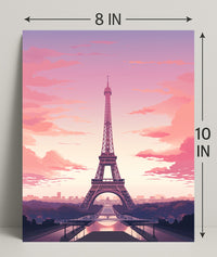 Eiffel Tower At Sunset Poster