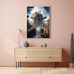 Steampunk Cityscape Poster