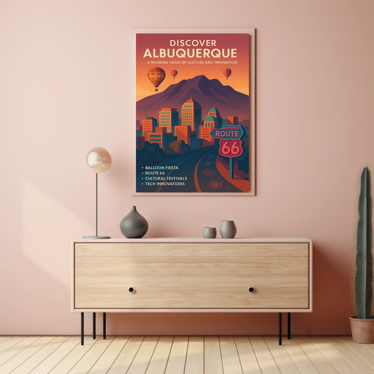 Albuquerque Cultural Hub Culture Innovation Hot Air Balloons Poster