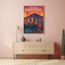 Albuquerque Cultural Hub Culture Innovation Hot Air Balloons Poster