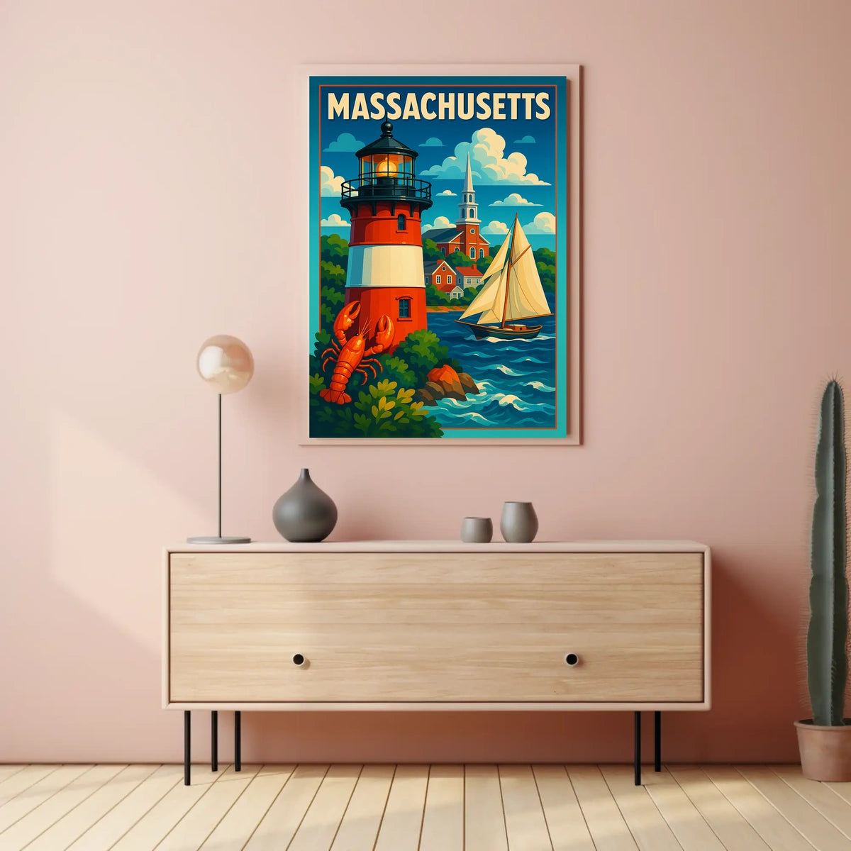 Massachusetts Coastal Charm Wanderlust Poster