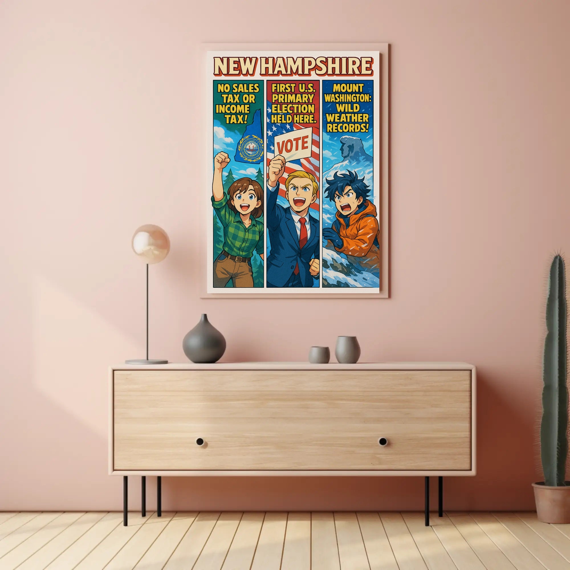 New Hampshire Highlights Poster PosterGoat