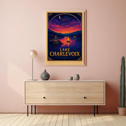 Lake Charlevoix Sunset View - Travel Poster