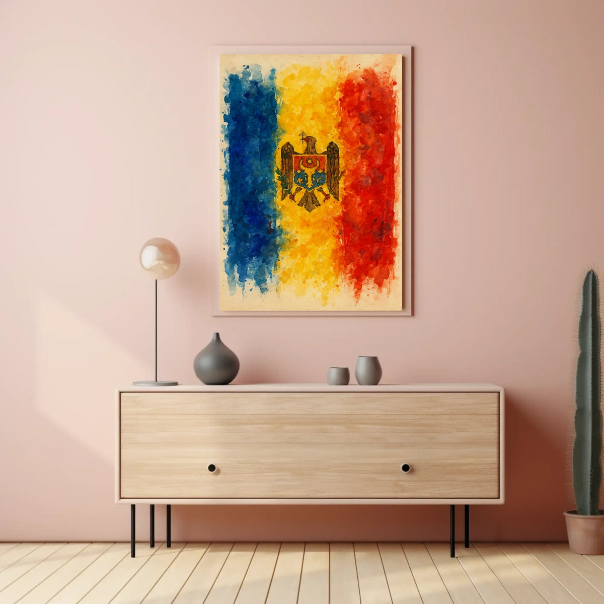 Moldovan Flag Watercolor Art Poster