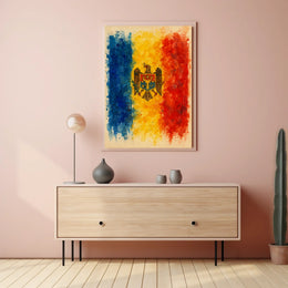 Moldovan Flag Watercolor Art Poster