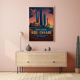 Abu Dhabi Poster Discover Cityscape Home Decor Enthusiasts
