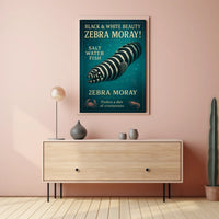 Zebra Moray Vintage Art Animal Poster