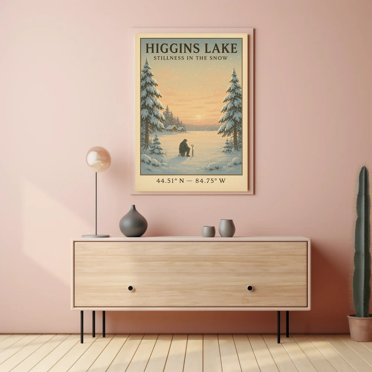 Higgins Lake Stillness in the Snow Poster