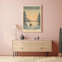 Higgins Lake Stillness in the Snow Poster