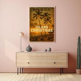 Island Christmas In Honolulu Poster