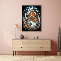 Enchanted Gingerbread Cottage Poster