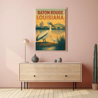 Scenic Baton Rouge Wildlife Travel Poster