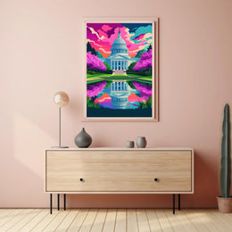 Vibrant Capitol Reflection Poster