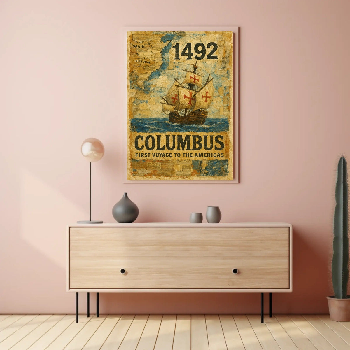Columbus First Voyage to the Americas Poster