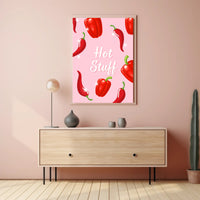 Spicy Peppers Illustration: Abstract Artistic Poster PosterGoat