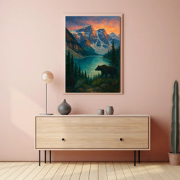 Mountain Wilderness At Sunset Poster