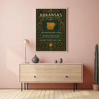 Arkansas Vintage Travel Poster Showcasing Natural Beauty