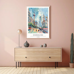Shanghai Cityscape Poster PosterGoat