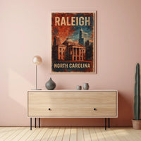 Raleigh North Carolina Skyline Minimalist Urban Poster