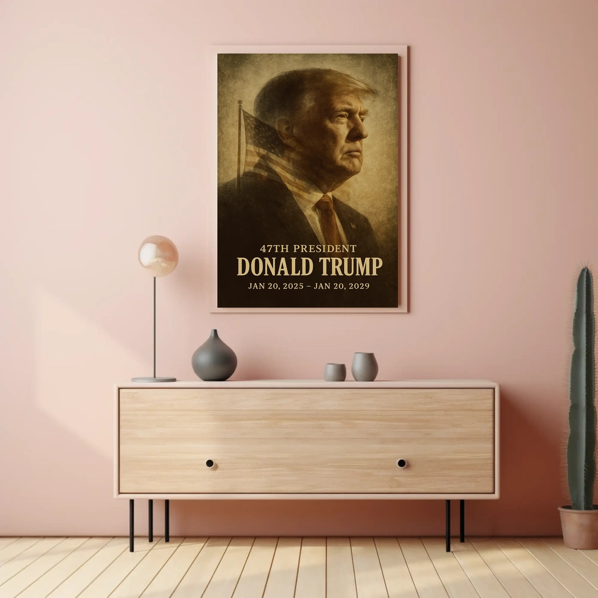 Trump Vision Promise Vintage Sepia Patriotic Poster