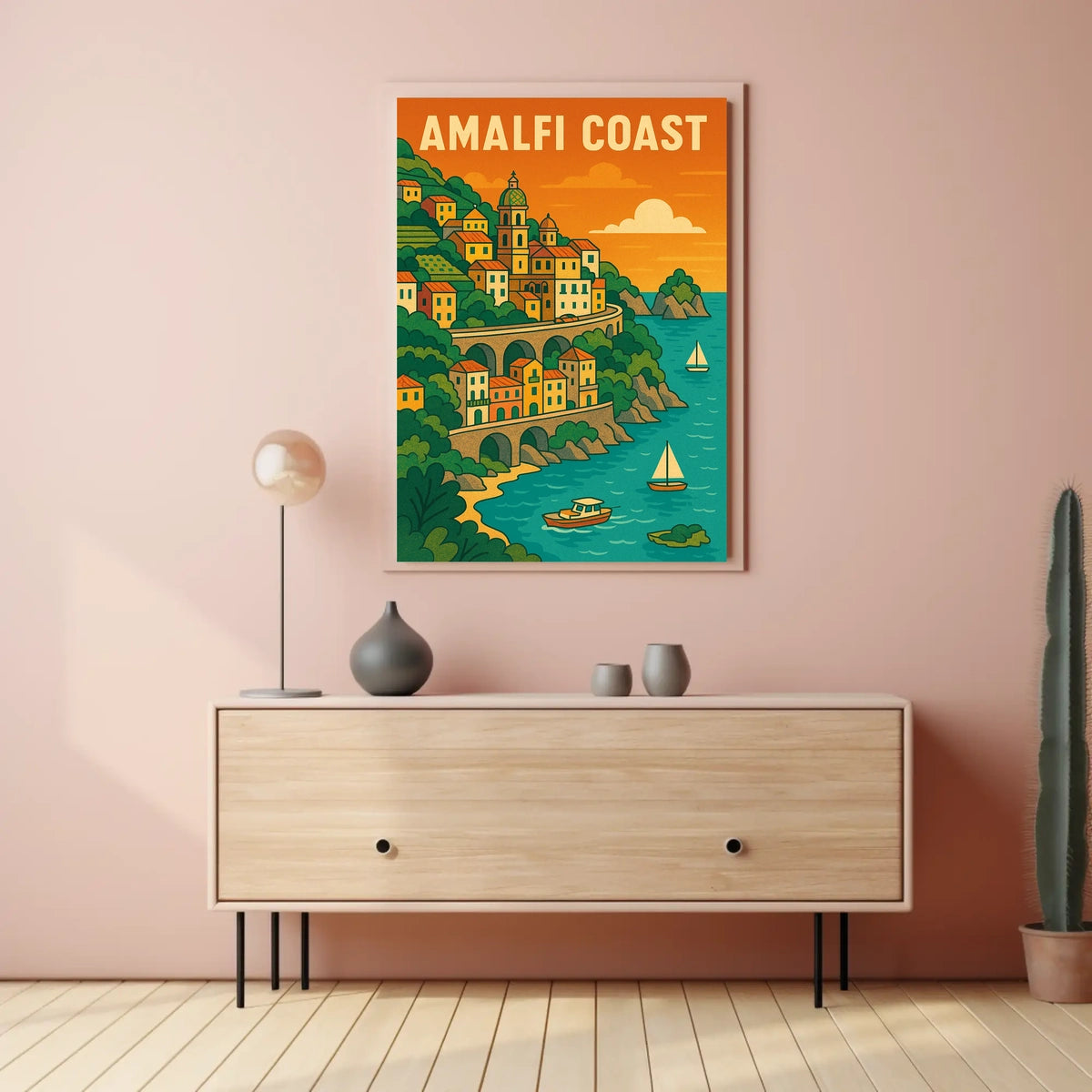 Amalfi Coast Poster 18x24 Scenic Wall Art Print Gift Idea