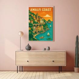 Amalfi Coast Poster 18x24 Scenic Wall Art Print Gift Idea