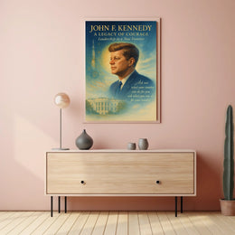 John F. Kennedy Inspirational Leadership Art Poster