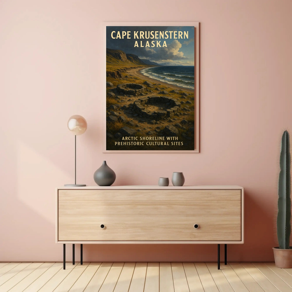 Cape Krusenstern Alaska Scenic Map Style Travelers Poster