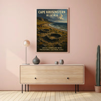 Cape Krusenstern Alaska Scenic Map Style Travelers Poster