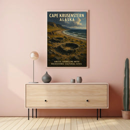 Cape Krusenstern Alaska Scenic Map Style Travelers Poster