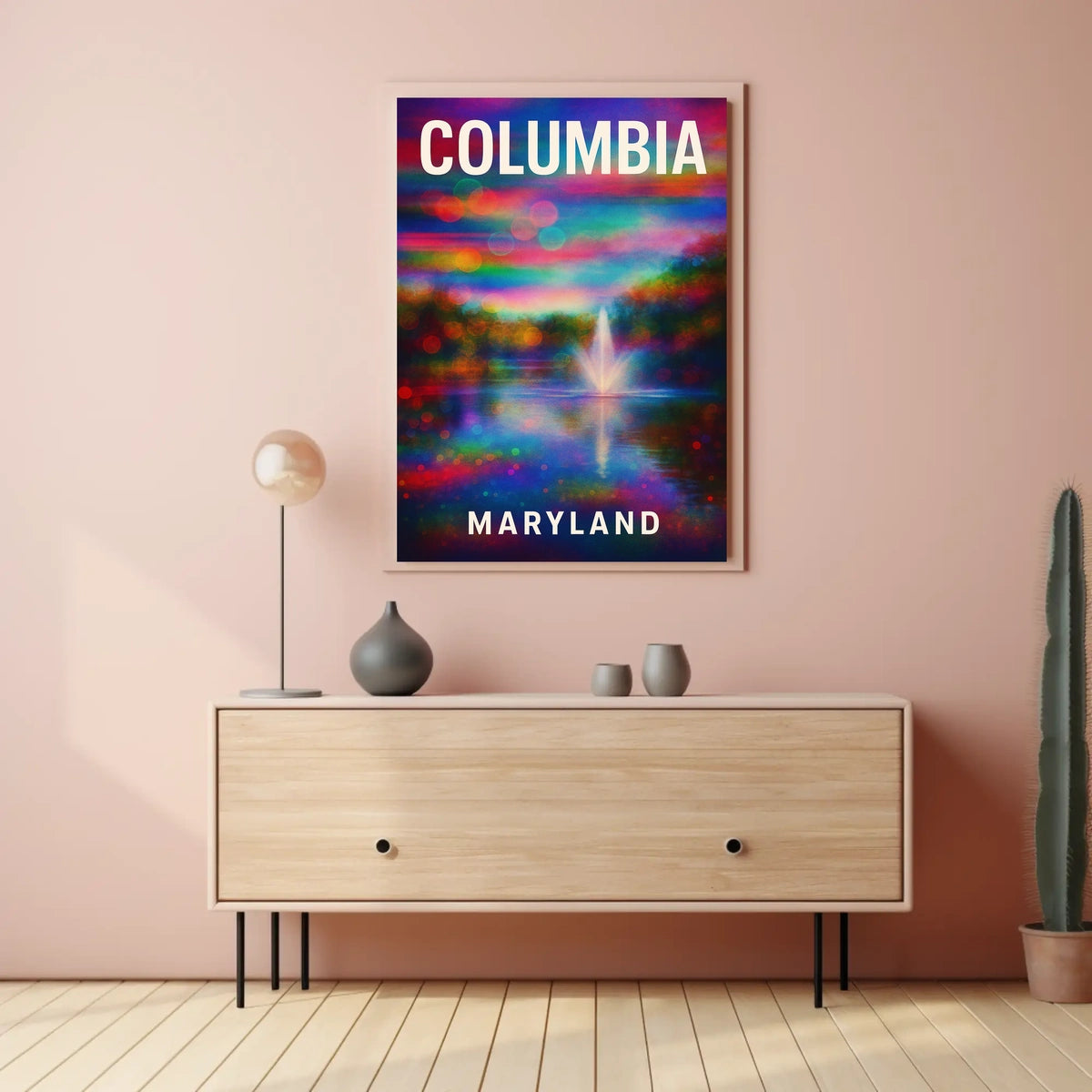 Columbia Maryland Scenic Minimalist Digital Painting Poster