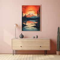 Serene Mountain Sunset Poster PosterGoat