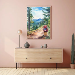 Forest Hiking Trail Mountain Landscape Scenic Nature Poster