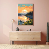 Serene Mountain Sunset Poster PosterGoat