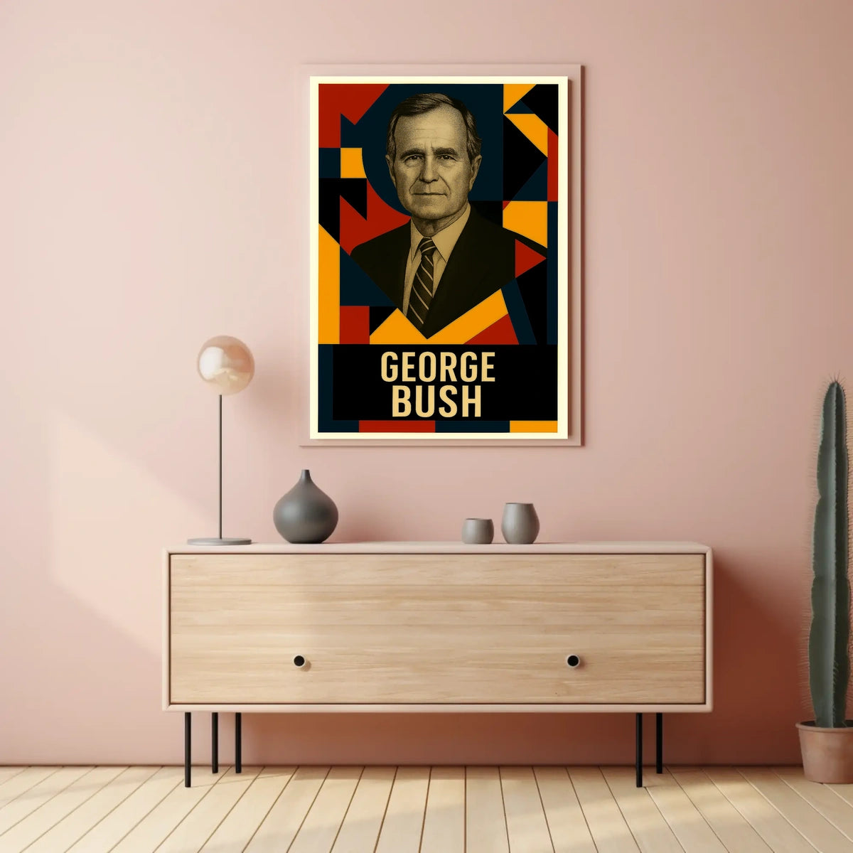 George H. W. Bush 41st President of the United States Abstract Pop Poster