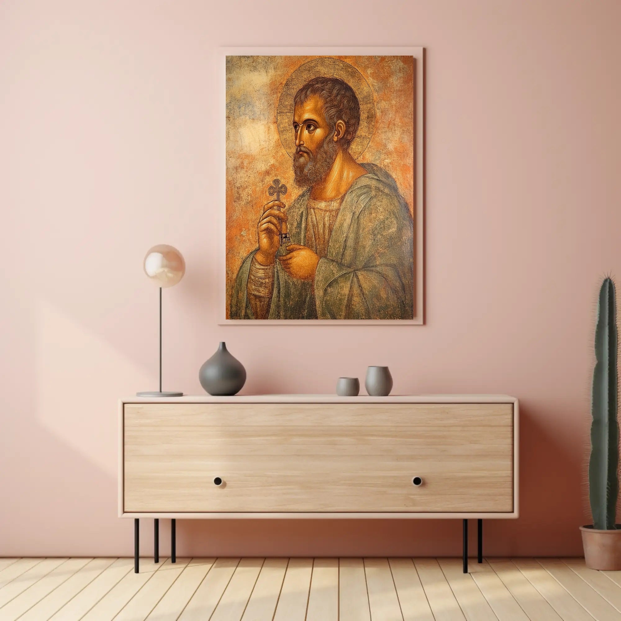 Religious Iconography Art: Byzantine Serenity Cultural Poster