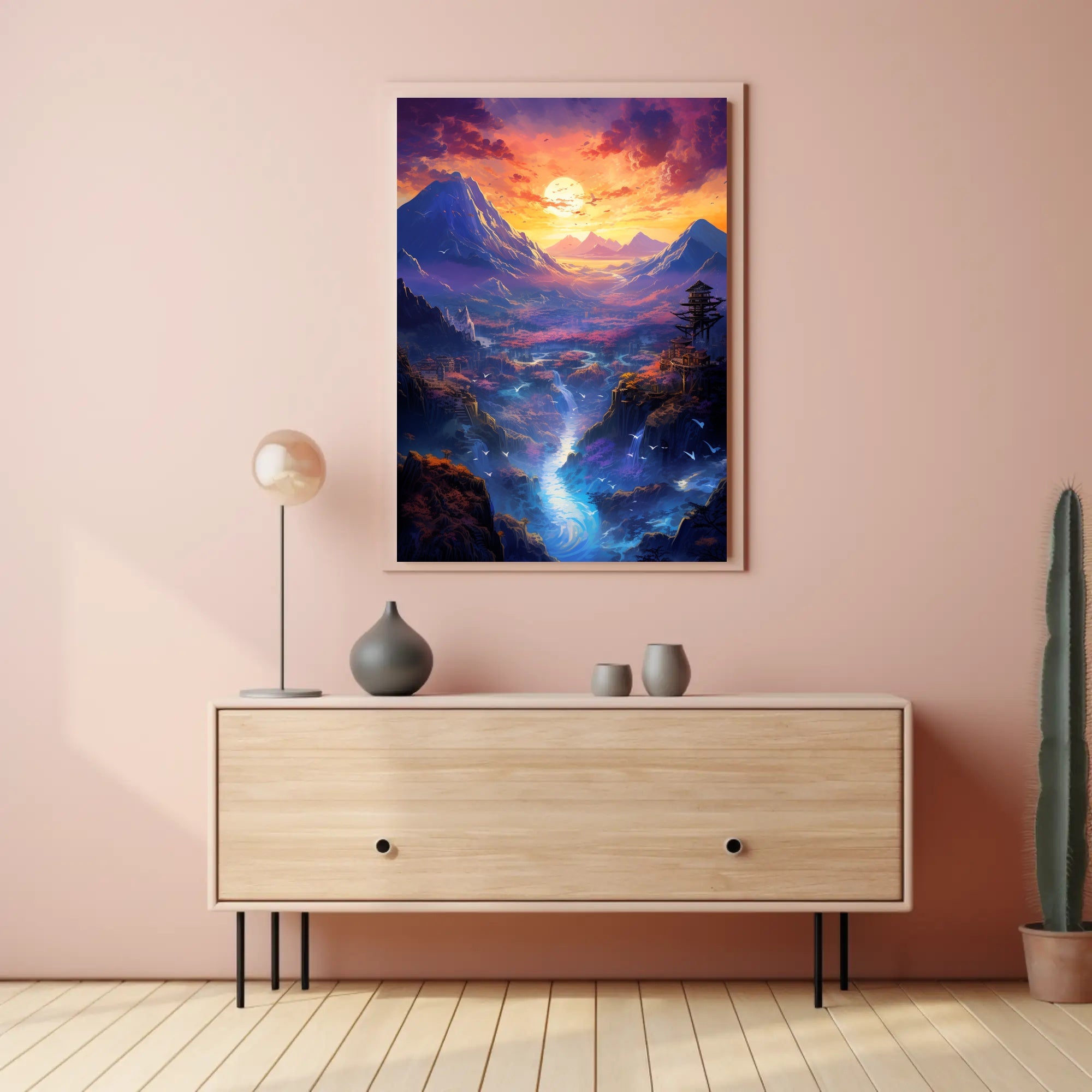 Enchanted Valley At Sunset Poster