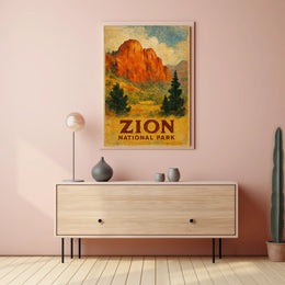 Zion Canyon Vista Scenic Landscape Traveler Poster