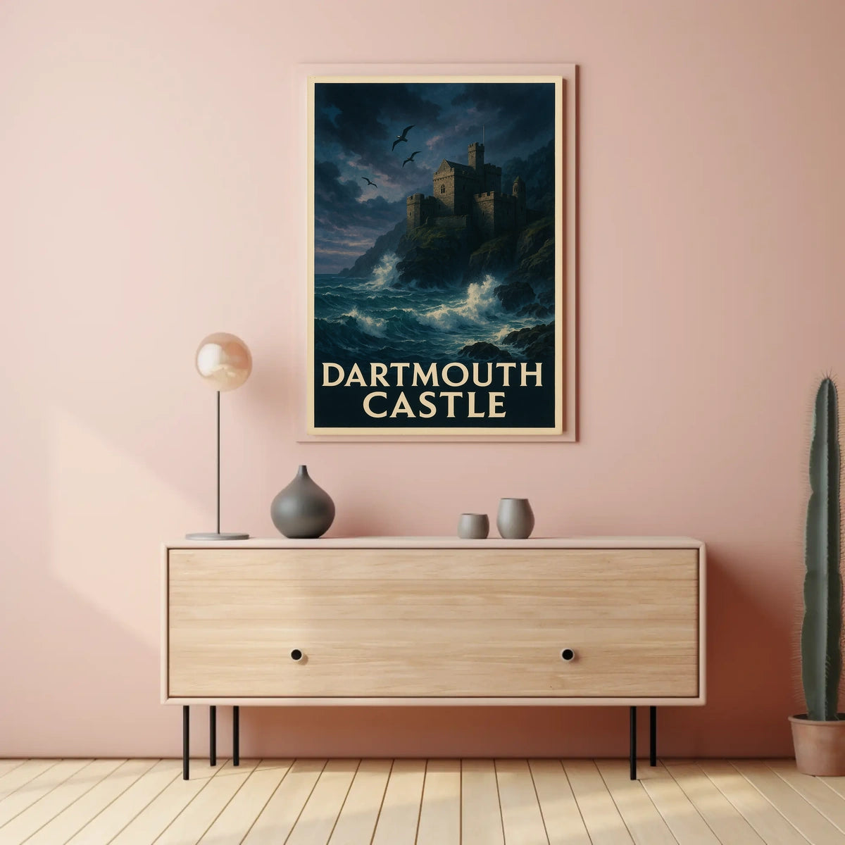 Dartmouth Castle Stormy Seascape Travel Poster