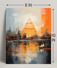 Abstract Cityscape With Pyramid Abstract Poster