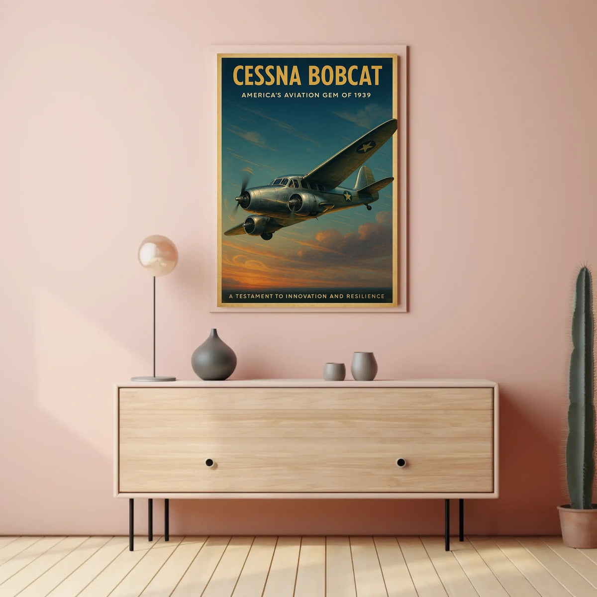 Cessna Bobcat Vintage Aviation Poster: Inspiring Flight Art