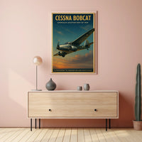 Cessna Bobcat Vintage Aviation Poster: Inspiring Flight Art