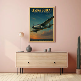 Cessna Bobcat Vintage Aviation Poster: Inspiring Flight Art