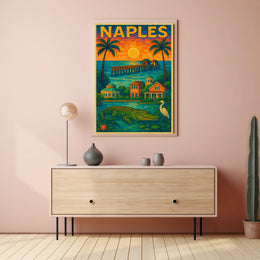 Naples Poster Vibrant Tropical Paradise Wall Art For Homes