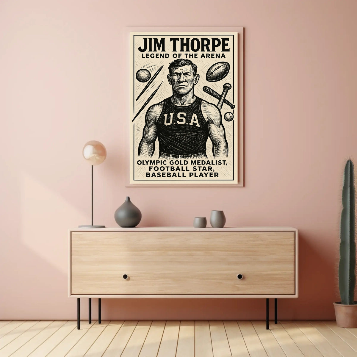 Jim Thorpe Iconic Sports Legend Poster