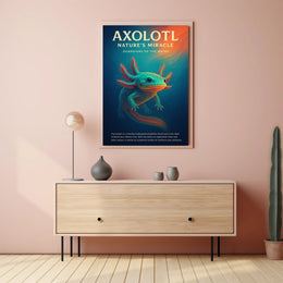 Axolotl Nature Poster Vintage Aquatic Wall Art